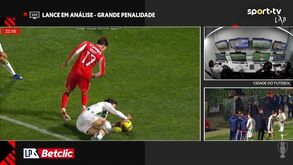 Árbitro consultou as imagens e reverteu penálti assinalado a favor do Benfica por mão na bola: «Não comete infração»