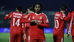 Leandro Barreiro festeja o golo marcado do Rio Ave