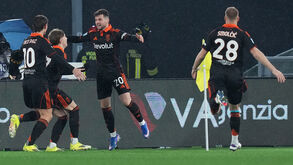 Jogadores do Como a celebrar 