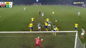 O golo de Luis Suárez aos 90'+6 que deu a vitória ao Sporting em Arouca: «Não sei se foi com a cabeça ou com o ombro...»