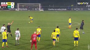 O momento da expulsão de Matheus Reis no Arouca-Sporting