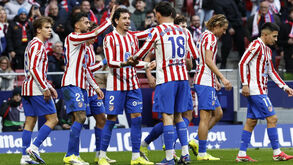 Jogadores do Atlético Madrid a celebrar 
