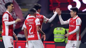 Jogadores do Braga celebram 