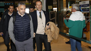 Rui Borges e Frederico Varandas lado a lado no Aeroporto Humberto Delgado, em Lisboa