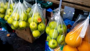 frutas sacos plástico