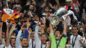 Real Madrid a festejar, em 2014, a conquista da Liga dos Campeões no Estádio da Luz