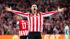 Sancet festeja golo madrugador frente ao Sporting