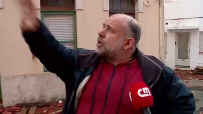 Morador relata momento em que telhados foram destruídos na Figueira da Foz devido ao vento forte  