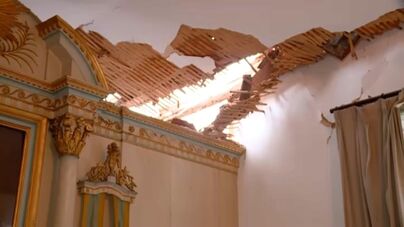 «Caiu a parede e o teto, mas o altar ficou intacto»: Novas imagens mostram destruição na capela do palacete de José Cid