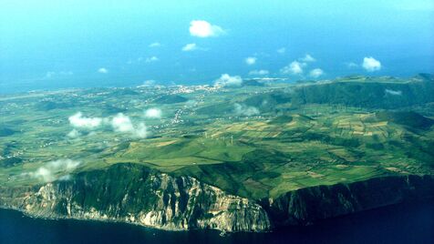Vista aérea da Ilha Graciosa