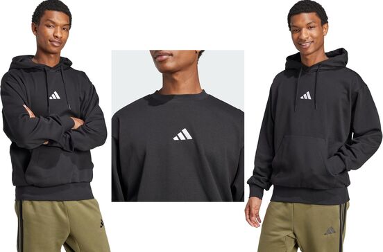 Promoção Adidas: sweats com ou sem capuz, desde 20€, ideais para treino ou look casual