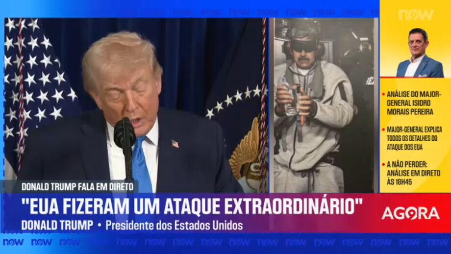 Presidente dos EUA dirigiu-se aos jornalistas numa conferência de imprensa sobre a captura de Nicolás Maduro
