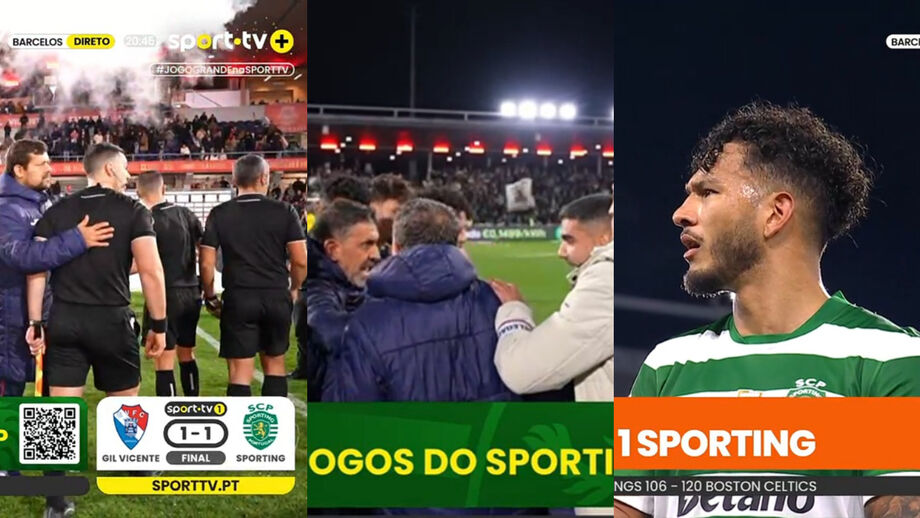 Sport TV captou momento em que equipa de Gustavo Correia abandona o relvado, a confusão e semblante de Suárez
