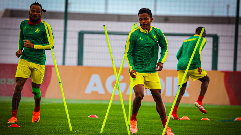 Geny Catamo durante o treino da seleção moçambicana