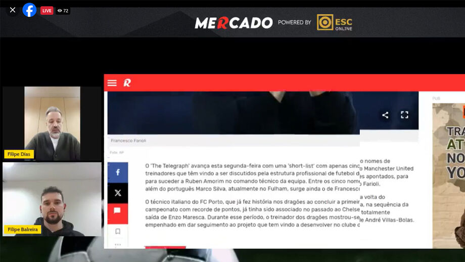 Tudo o que se passa na janela de transferências