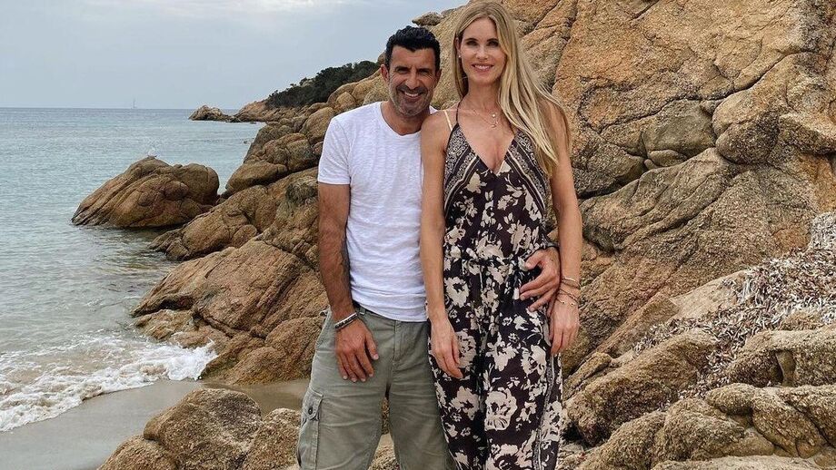 Luís Figo com a esposa, Helen Svedin