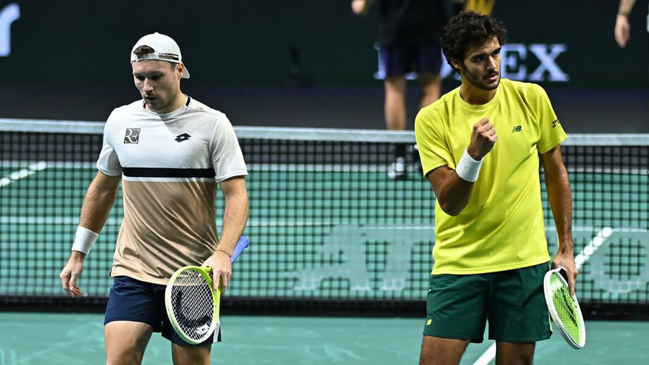 Francisco Cabral (à direita) nos quartos-de-final de pares em Brisbane
