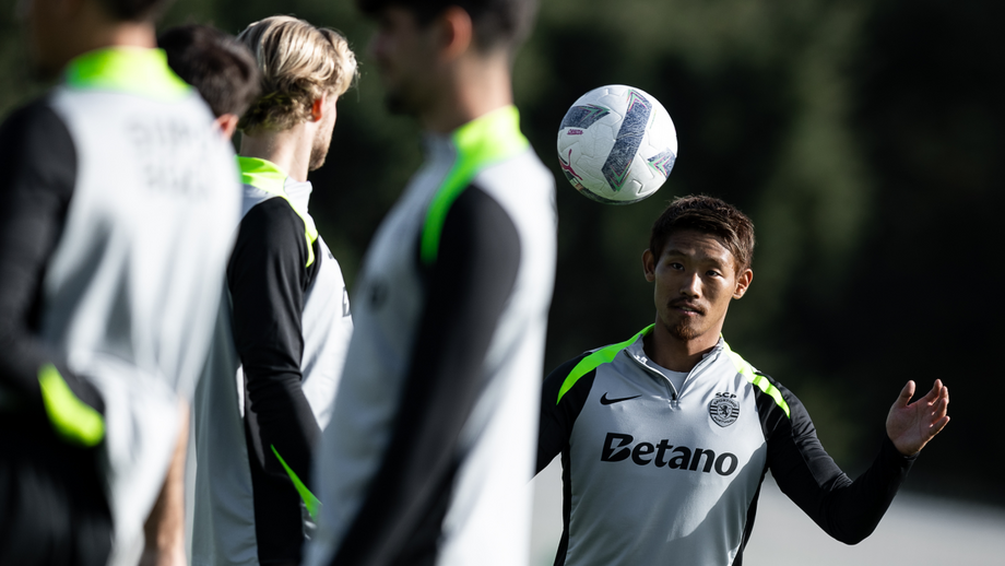 Morita durante o treino do Sporting