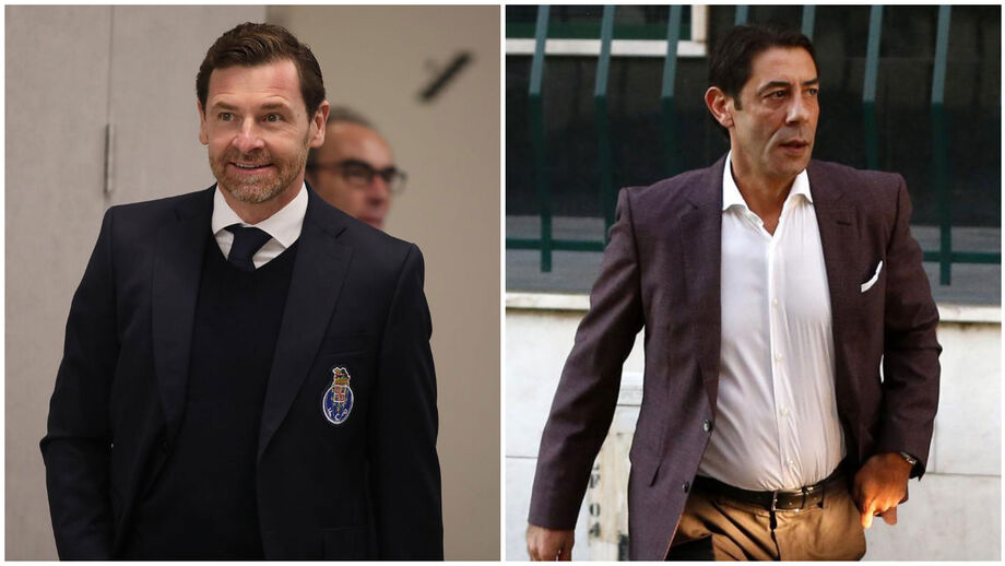 Villas-Boas e Rui Costa separados na tribuna do clássico
