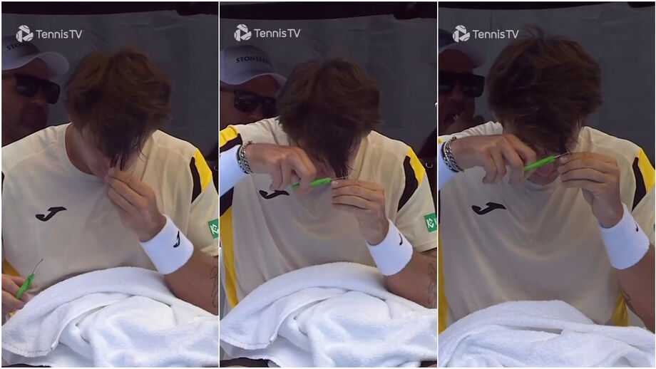 Camilo Ugo Carabelli foi protagonista de um momento caricato durante a primeira ronda do ATP 250