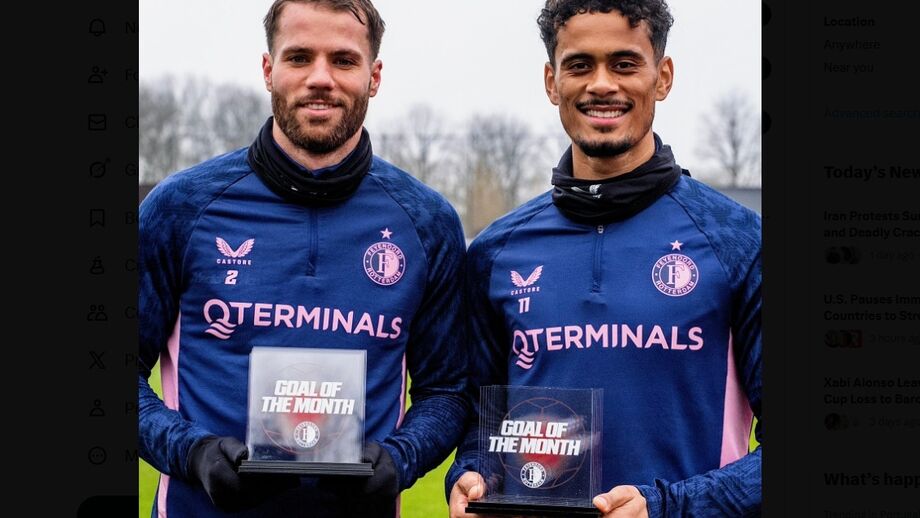 Gonçalo Borges conquista prémio pelo Feyenoord  