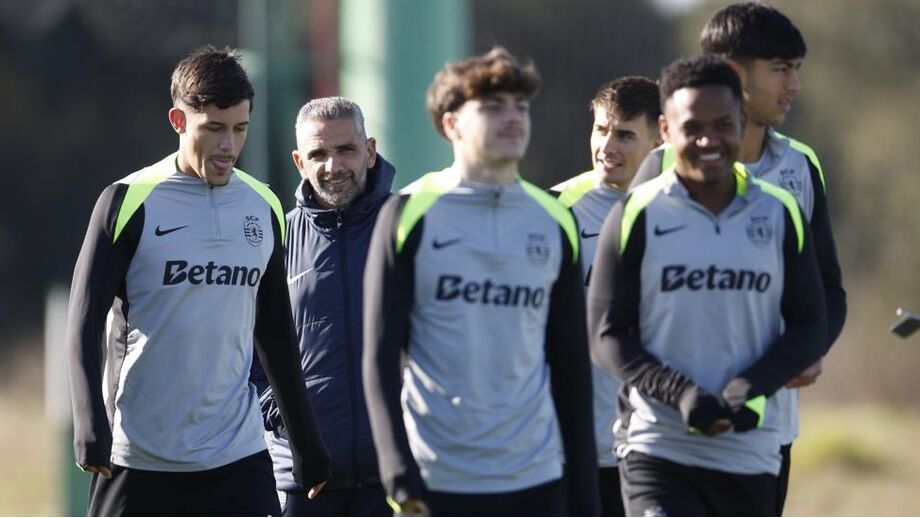 Rui Borges no treino do Sporting