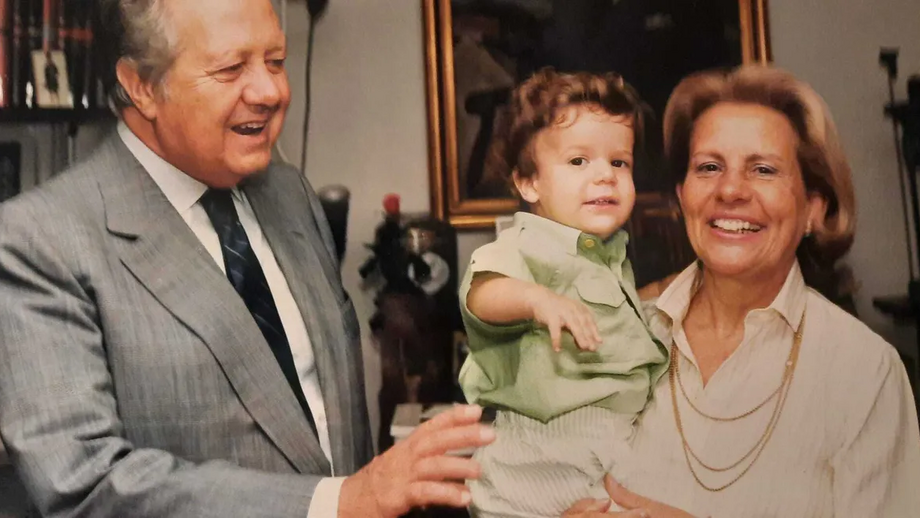 Mário Soares e Maria Barroso com o neto, Mário Barroso Soares