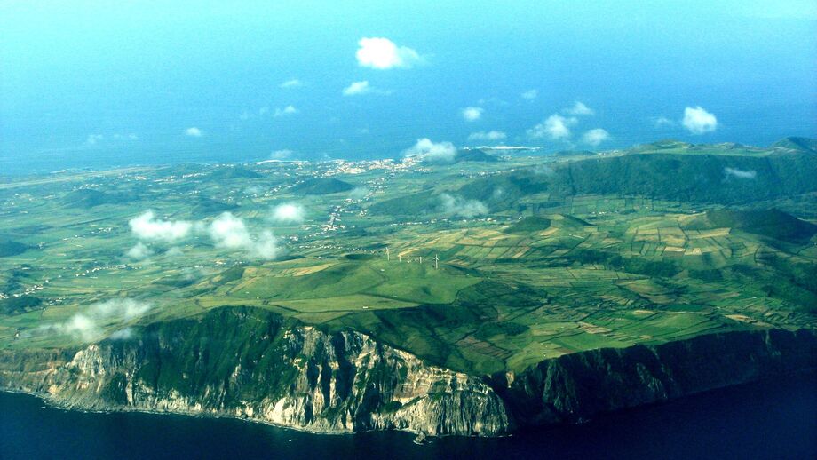Vista aérea da Ilha Graciosa