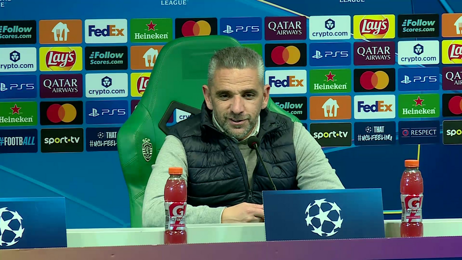 Treinador do Sporting elogia "coesão e compromisso infinito" dos jogadores frente ao campeão europeu