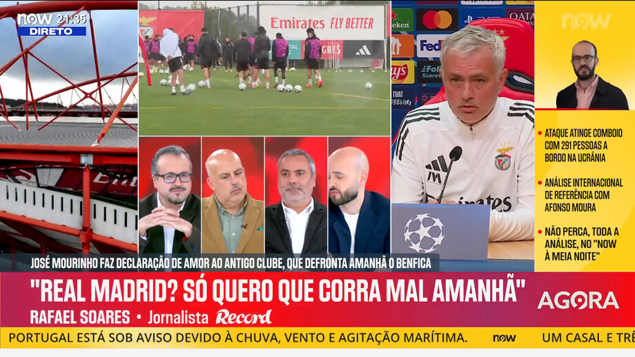 Debate no programa 'Record na Hora' com Sérgio Krithinas, Vítor Pinto, Rafael Soares e Pedro Sousa