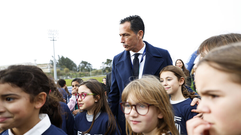 Pedro Proença no Projeto "Jogam Todos", na Cidade do Futebol
