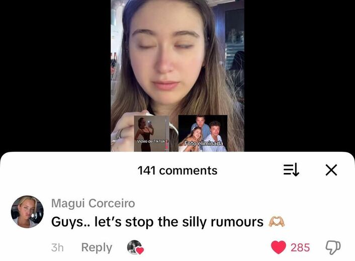 Comentário de Margarida Corceiro no TikTok