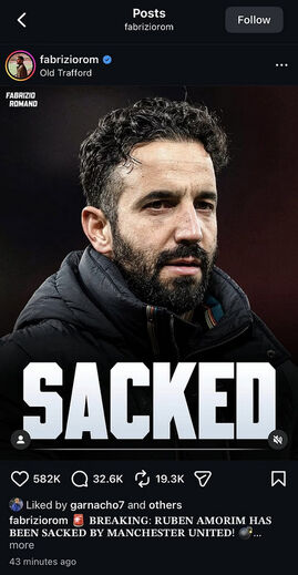 Garnacho reage ao despedimento de Amorim com um 'like'