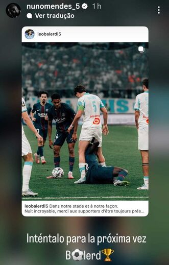 Nuno Mendes faz publicação nas redes sociais