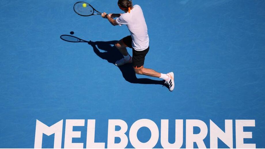 Alexander Zverev em ação no Open da Austrália