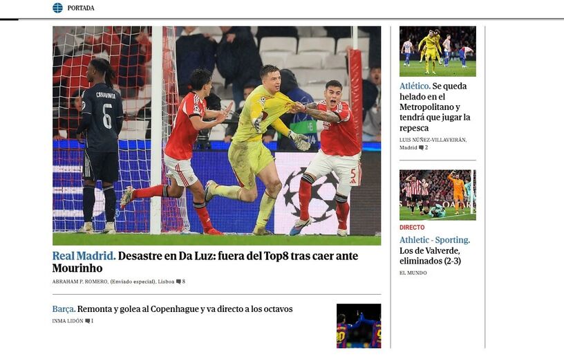 A análise da imprensa espanhola à vitória do Benfica