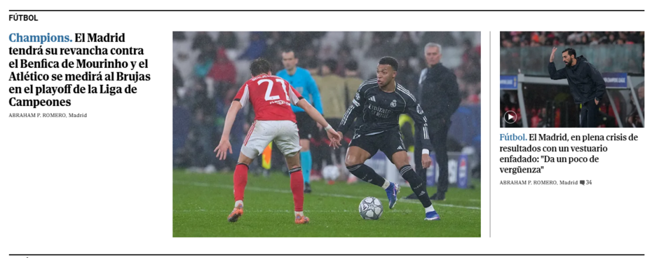 'El Mundo' fala da oportunidade para o Real Madrid se vingar da derrota (4-2) diante do Benfica na Luz