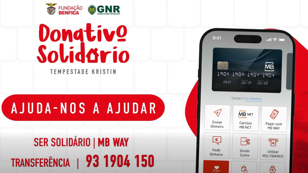 Fundação Benfica dá apoio a idosos que foram vítimas da tempestade Kristin