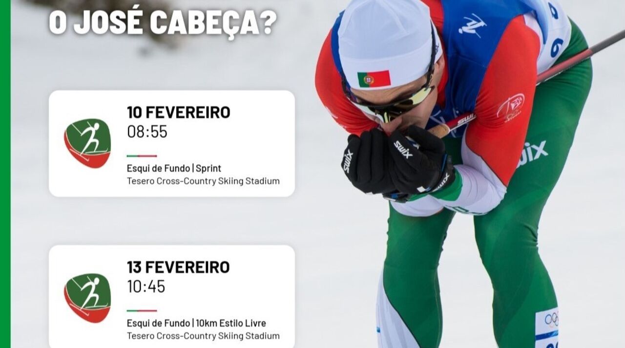 José Cabeça compete em esqui de fundo nos Jogos Olímpicos de Inverno.
