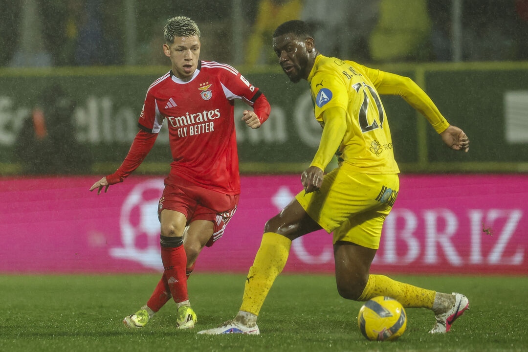 Jordan Siebatcheu ao serviço do Tondela num jogo contra o Benfica
