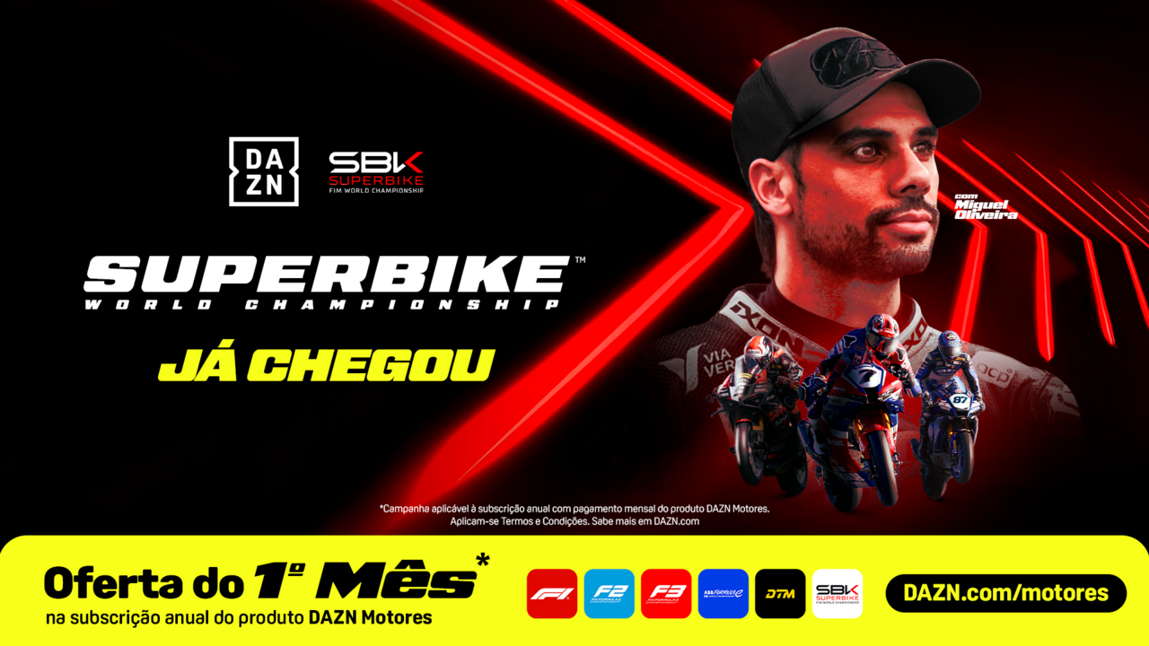 Miguel Oliveira estreia-se nas Superbikes, com transmissão na DAZN.
