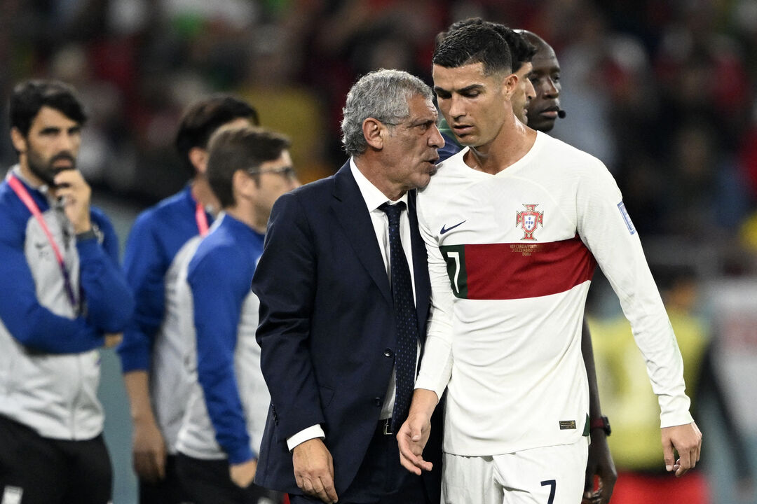 Fernando Santos e Cristiano Ronaldo no Mundial'2022