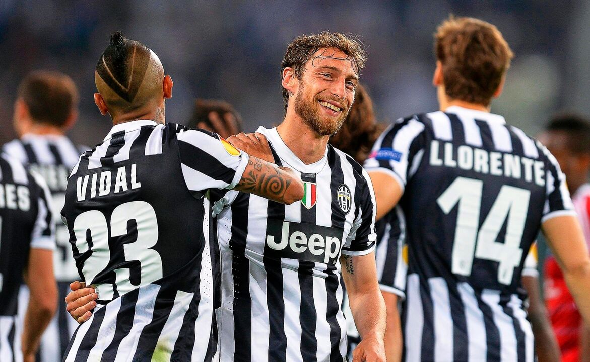 Marchisio com Vidal e Llorente nos tempos de jogador