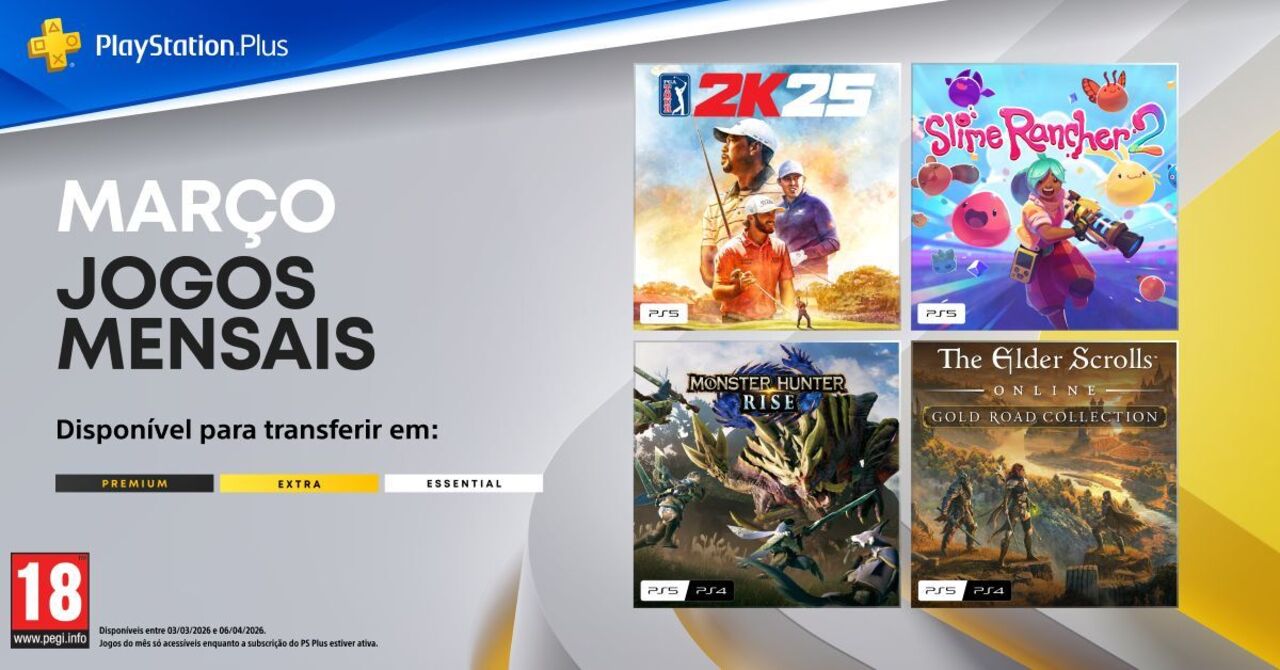 Jogos mensais PlayStation Plus de março: aventura garantida.
