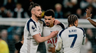 Jogadores do Tottenham festejam golo frente ao Manchester City