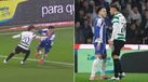 O lance mais polémico da 1.ª parte do FC Porto-Sporting: Pepê pediu penálti de Maxi Araújo