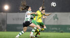 As jogadoras em ação durante o Sporting-Hammarby