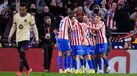 Jogadores do Atlético Madrid a festejar