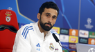 Álvaro Arbeloa, treinador do Real Madrid, na conferência de imprensa de antevisão ao jogo com o Benfica