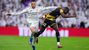 Mbappé durante o Real Madrid-Rayo Vallecano